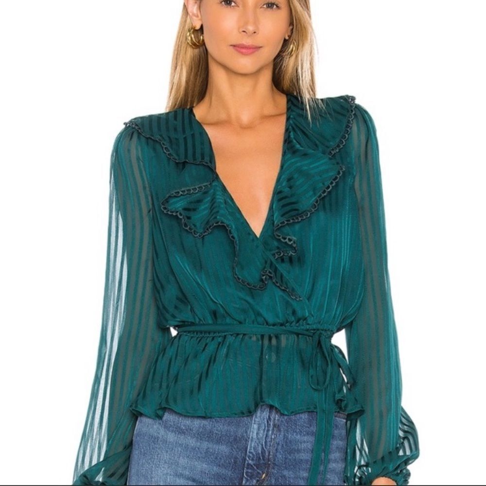 REVOLVE Privacy Please Juliana Moss Green Blouse